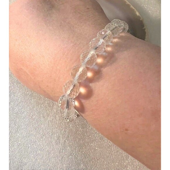 Clear Quartz Faceted Bracelet - 8.8mm - Picture 3 of 3